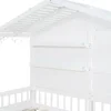 Twin Size House Bed with Storage Shelves and Fence,Sparkling Light Strip on The Roof for Children Teens Adults 5