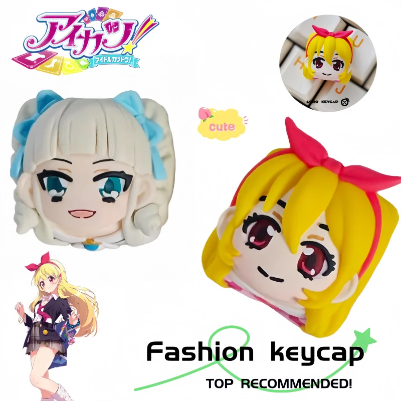 Aikatsu Hoshimiya Ichigo Niedlicher Cartoon Mode Persönlichkeit Harz Mechanische Tastatur Tastenkappen Geburtstagsgeschenk für Jungen und Mädchen