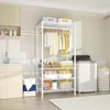 4-Tier Freestanding Garment Rack Suit for Small Space and Corner, Closet Organizer System Portable Closet Wardrobe 5