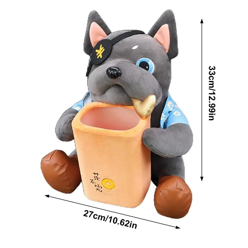 2 In 1 Plush Dog Car Garbage Can Car Tissue Box Trash Can Doggie Trash Cute Animal Tissue Creative Box For vehicles