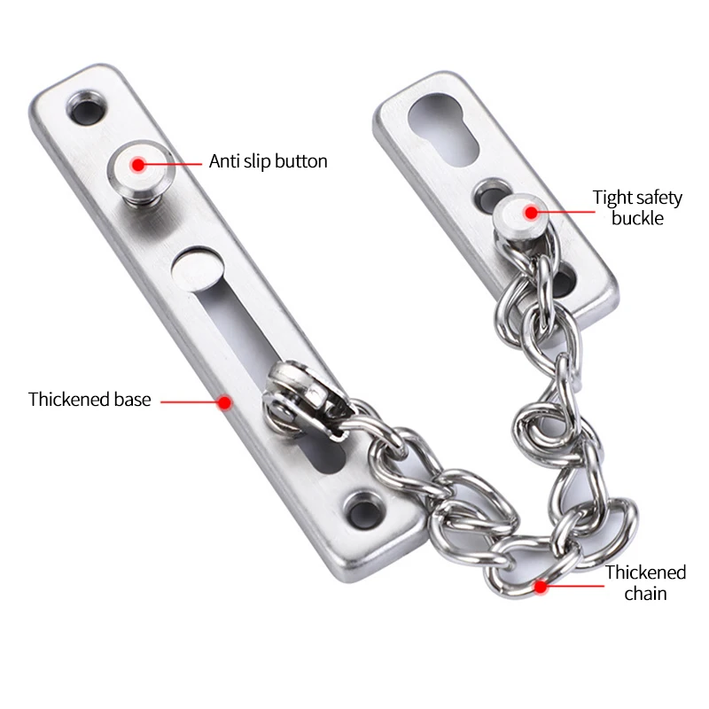 

Door Stopper Anti-Theft Hotel Door Lock Bolt Chain Kids Safety Security Home Latch Buckle Guard Lock Hardware Accessories