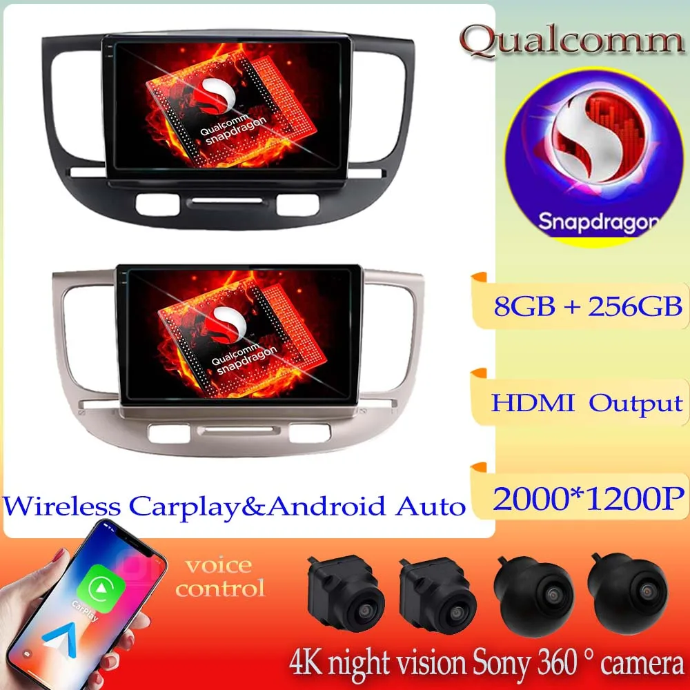 

Автомобильный радиоприемник Qualcomm Snapdragon Android 13, DVD для Kia RIO 2 RIO2 2005-2011, мультимедийный плеер с GPS-навигацией, 2DIN, стерео