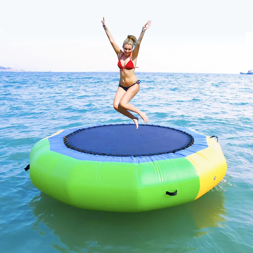 

Water Trampoline 3m Diameter PVC Inflatable Bouncer Floating Inflatable Water Jumping Bed Play Equipment with air pump free ship