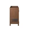 Mid-Century Modern Mindi Wood Bathroom Vanity Cabinet Storage Drawers Open Shelf Not Included Walnut Organic Elegant Towel 3