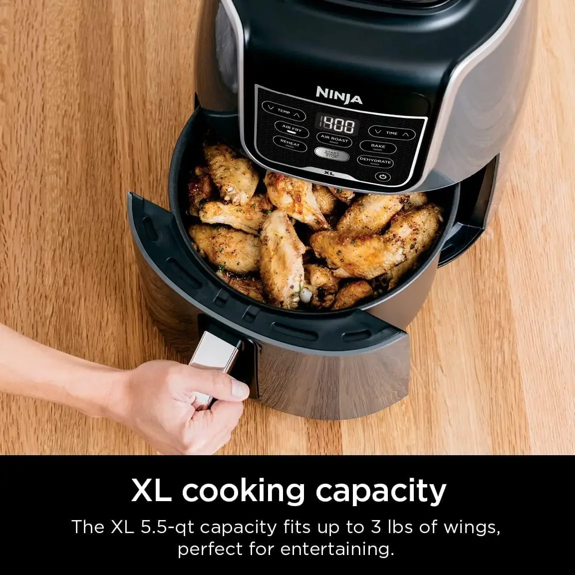 NEW AF150AMZ Air Fryer XL, 5.5 Qt. Capacity that can Air Fry, Air Roast, Bake, Reheat & Dehydrate, with Dishwasher Safe 4