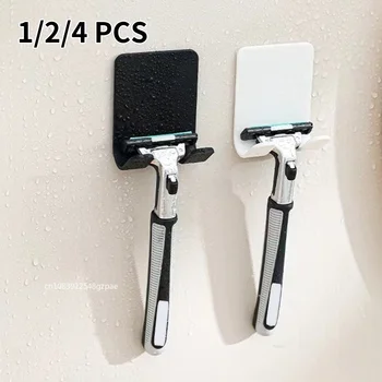 1/2/4PCS Supporto per rasoio adesivo Montaggio a parete Bagno per doccia Gancio Rack Supporto per rasoio Supporto per gancio in plastica Porta rasoio 1