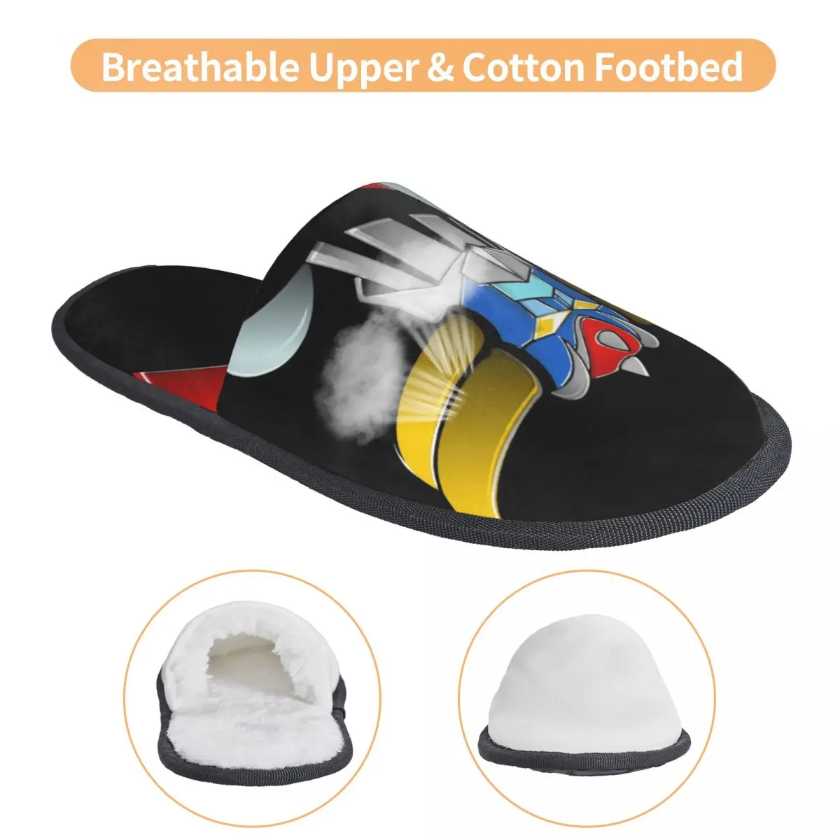 Print Women Goldorak Grendizer House Slippers Soft Warm Anime UFO Robot Goldrake Memory Foam Fluffy Slipper Indoor Outdoor Shoes