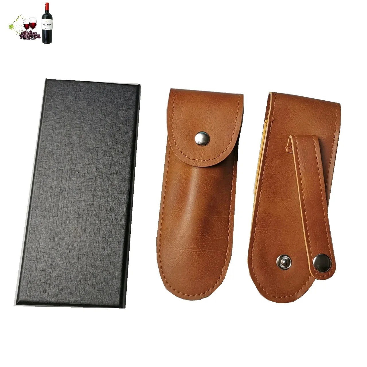 Leather Sheath For Folding Knife Portable With Flashlight Holder Belt Loop Pocket Ideal For Hunt Camp Outdoor Carry