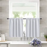 1pc Blackout Short Curtain, Solid Color Curtains for LivingRoom, Bathroom, Kitchen Use 1