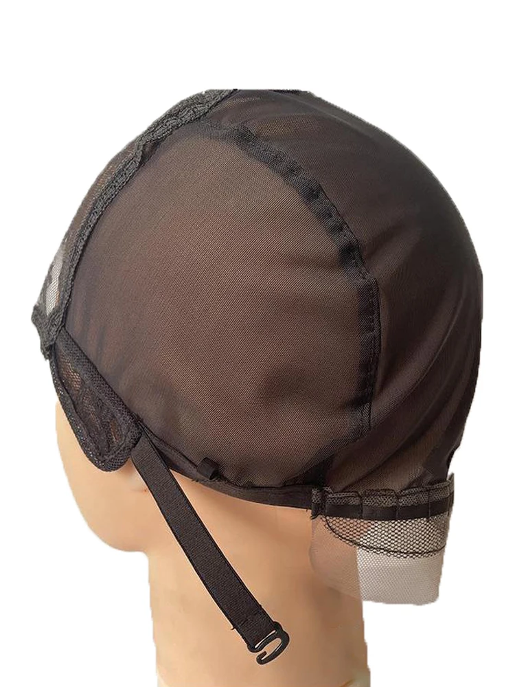 Brown Mechanism Wig Cap For Making Wigs With Adjustable Strap On The Back Weaving Cap Machine Made And Good Quality Material 3
