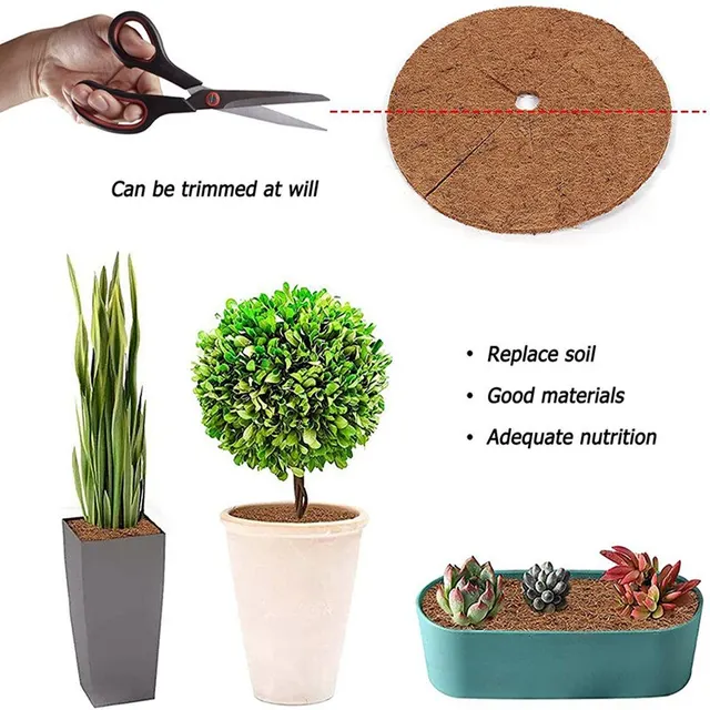 30/40 Cm Cserepes Növényi Burkolat Kókuszrost Rost Fa Talajtakaró Gyűrű Védelmező Organikus Szőnyeg A Beltéri Kültéri Korong Növény Burkolatának Virág Edényéhez - Image 5