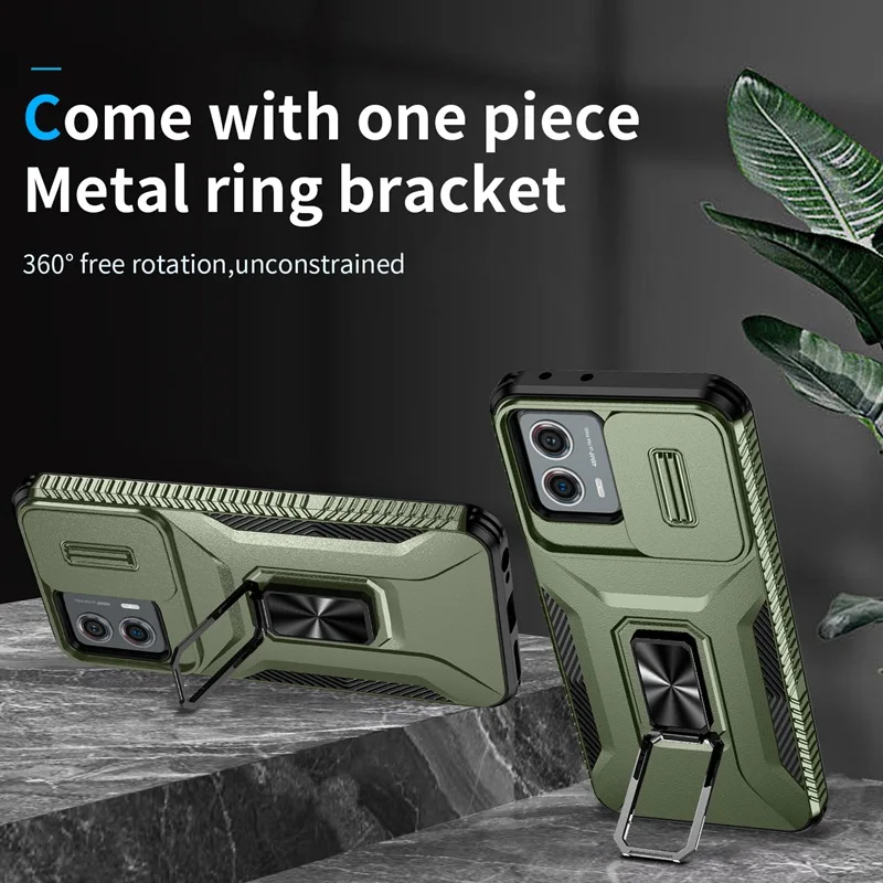 Military Grade Ring Holder Case For Motorola Moto G 5G 2024 MotoG 4G 2023 Heavy Duty Camera Lens Slide Cover Moto G 5G 2023 Case 2