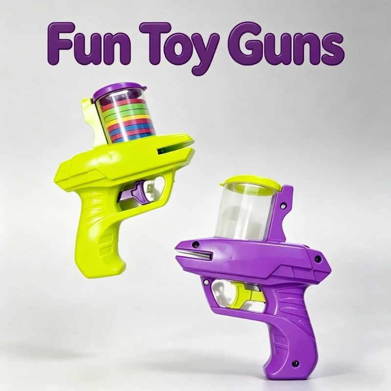 Giocattoli Lanciatore di Dischi Volanti, Pistola Giocattolo con Proiettili Morbidi in EVA, Mini Pistola Spara Dischi Volanti a Forma di Carota, Giocattolo Sportivo per Bambini per Giochi all'Aperto - immagine 2