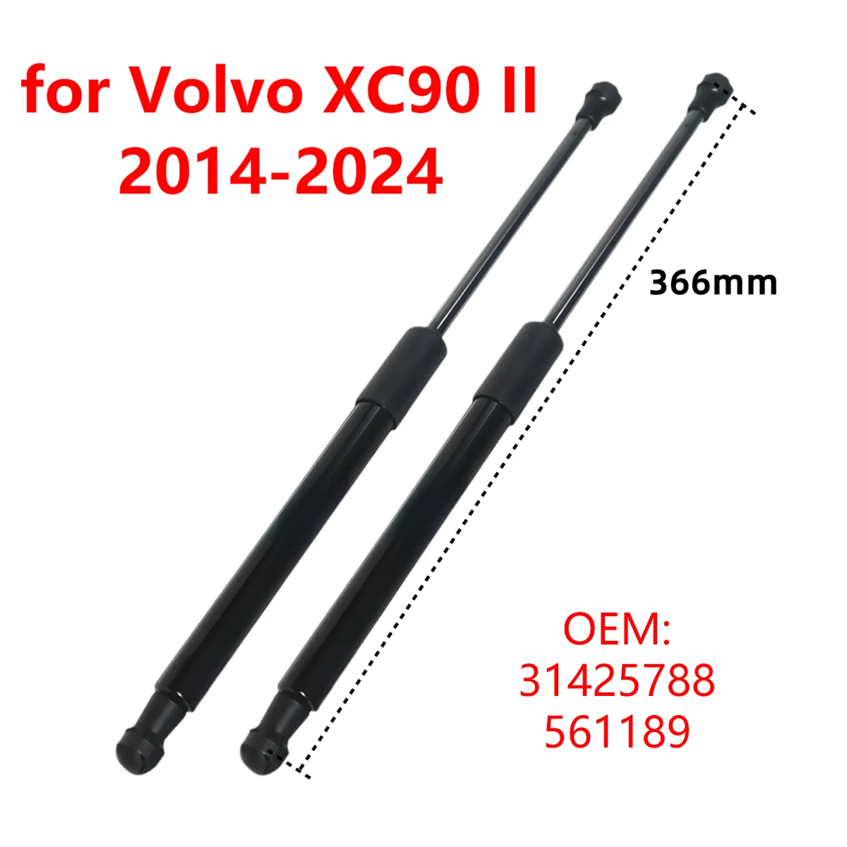 2Pcs 31425788 for Volvo XC90 II 2014-2024 Car Front Engine Bonnet Hood ...