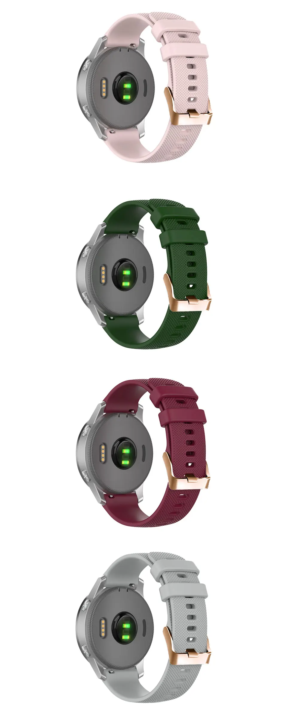 Huadea Silikon-Armband Für Garmin Uhren – 18 Mm, 5 Stück, Kompatibel Mit Vivoactive 4S, Venu 3S, Forerunner 255S Uvm.