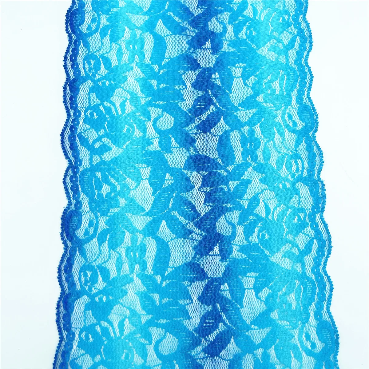 3y/lot Width 16cm Light Blue Elastic Stretch Lace Trim 4