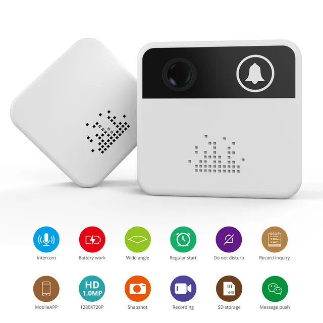 WIFI IP Doorbell AAA Battery Long Time Standby Video Door Phone Intercom Visual Doorbell Peephole Viewer 1