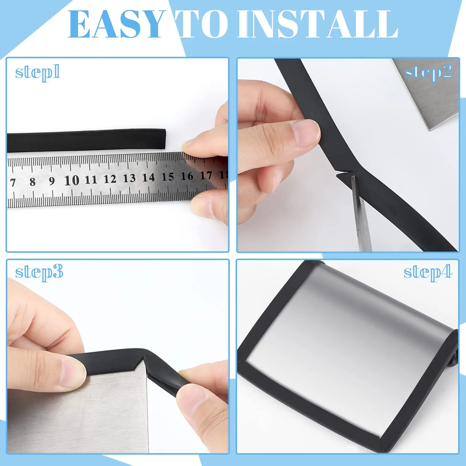 1M Groove 0.5mm to 40mm U Shaped Rubber Edges Sealing Strip Protector Edge Sealing For Car Doors Glass Metal Panel