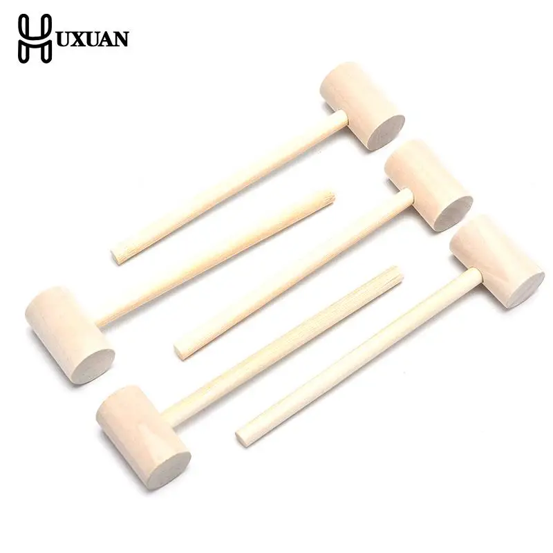 

5pcs Mini Wooden Hammer Pounder Replacement Wood Mallets Crab Seafood Crackers Kids Toys