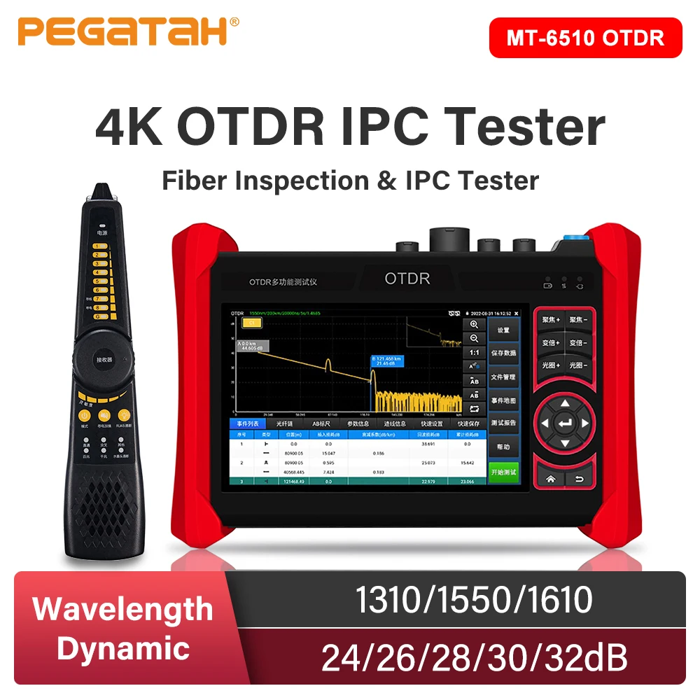 

4K OTDR IP CCTV Tester Monitor 1310/1550nm 1610nm Active Fiber Multi In 1 Optical Time Domain Reflectometer with OPM OLS VFL Map