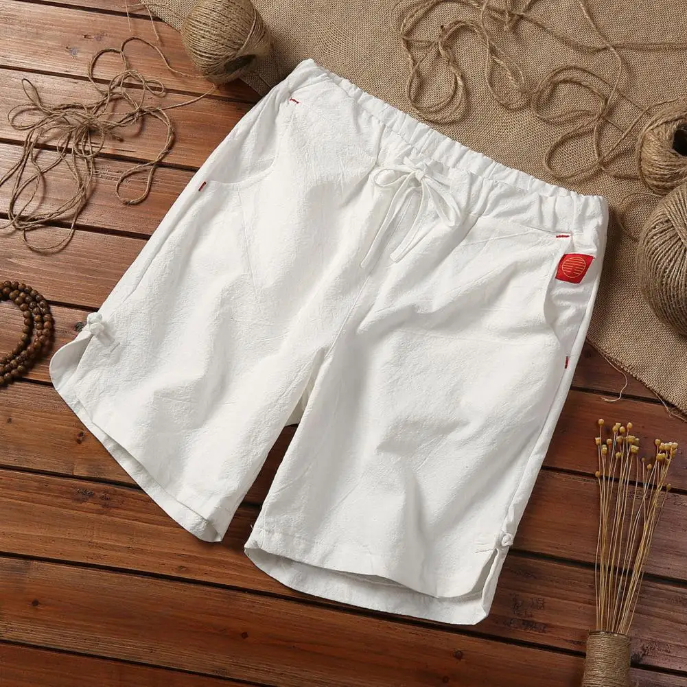 

Men Beach Shorts Drawstring Elastic Waist Loose Pockets Sports Quick-drying Plus Size Chinese Style Men Sweatpants Male Clothing