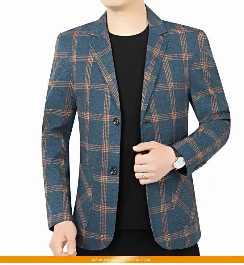 Detailed view of the tailored fit and premium fabric quality for special occasions.