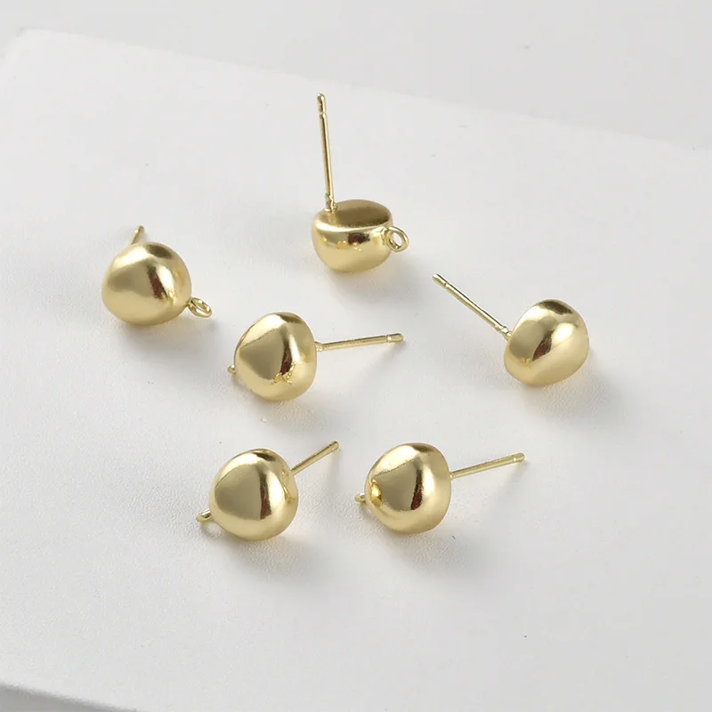 구리 도금 14k 골드 색상 유지 불규칙한 특수 모양의 스터드 귀걸이 DIY 수제 귀걸이 액세서리 재료