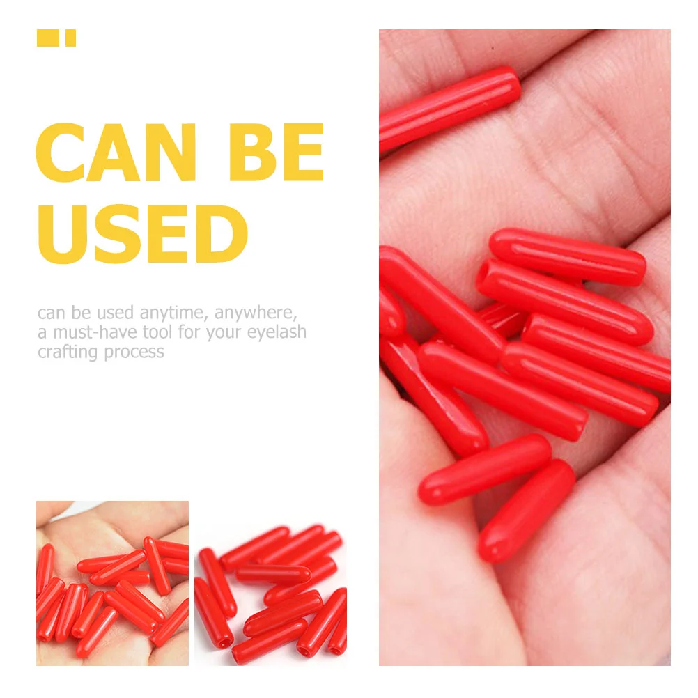 120 Pcs Tweezer Parts Tip Protector Eyelash Tweezers Cap Protective Case Guard for Lashes Red Covers 4