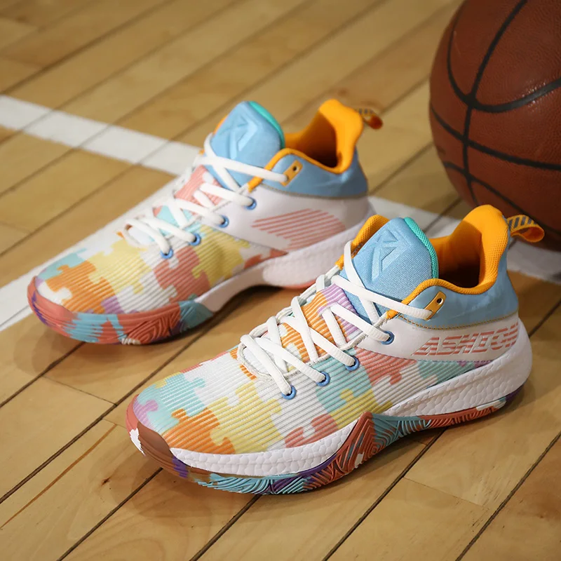 Hot Sale Indoor Basketball Shoes For Men Fashion High Quality Colorful