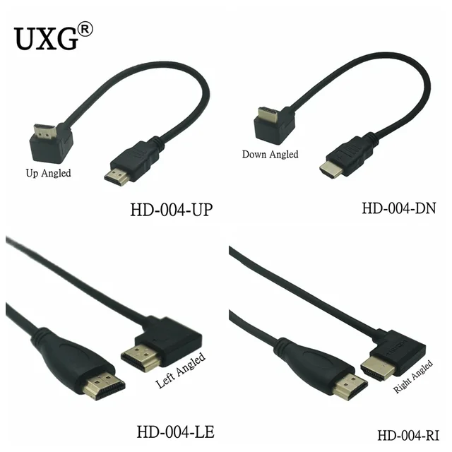 15cm 30cm HDMI-compatible Male To Male Converter Up Down Right Left Angled Adapter HDTV Cable For DVD PS3 PC