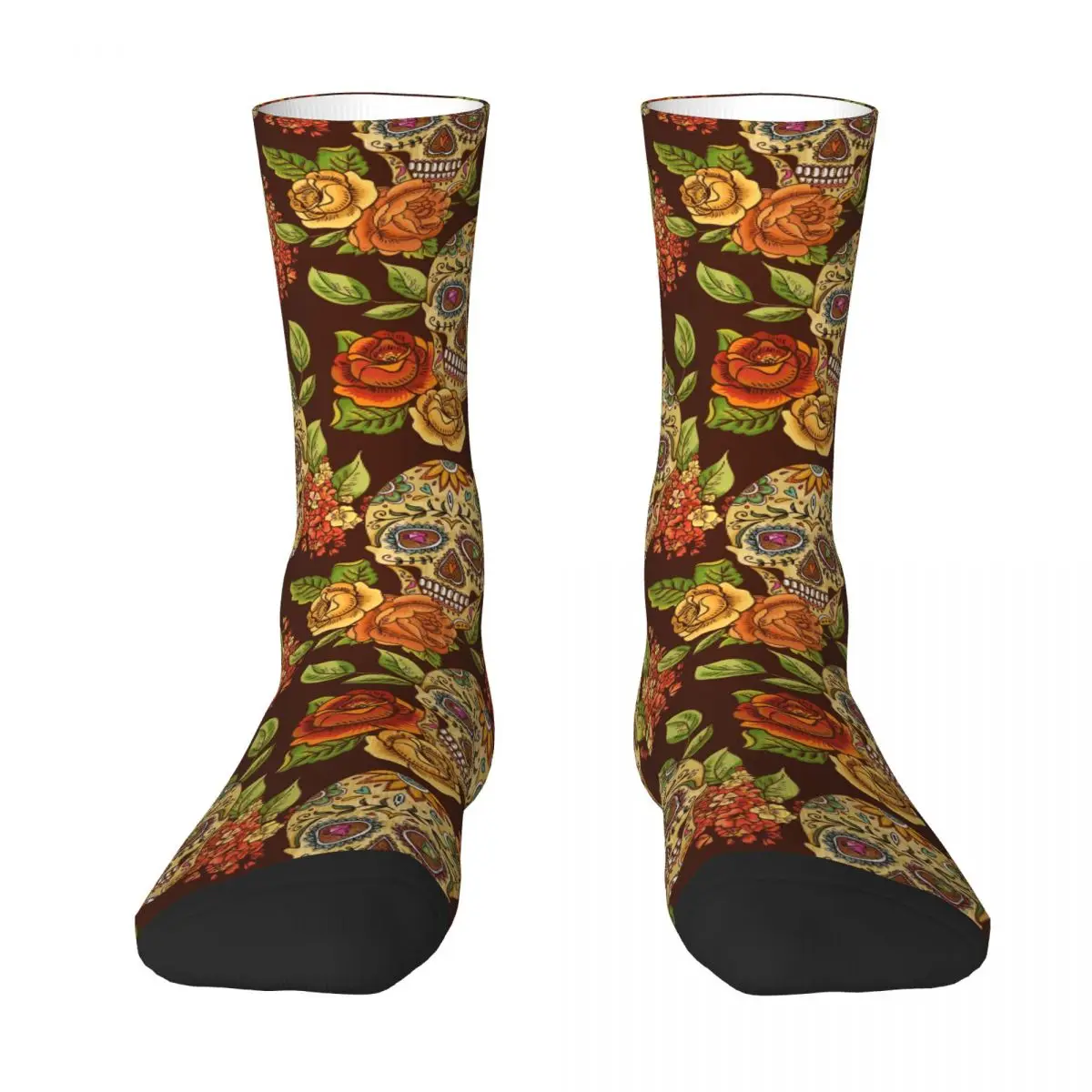 

Skull Diamond And Flowers Seamless Skull Sock Socks Men Women Polyester Stockings Customizable Sweetshirt