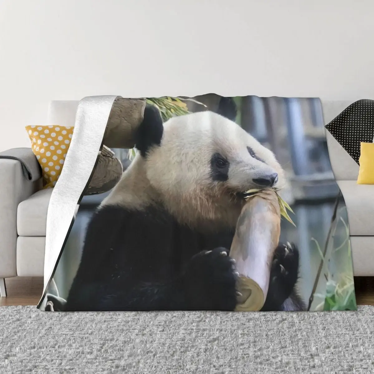 

Japanese Xiangxiang Panda Blanket Soft Plush Sherpa Throw Blankets for Bedroom Home Decor