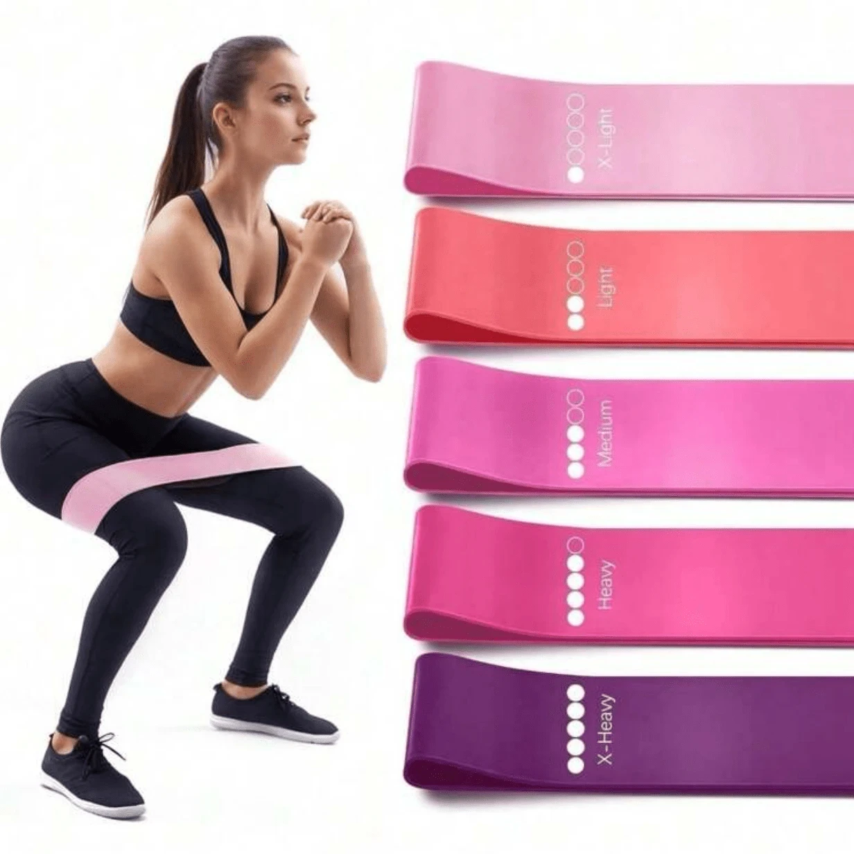 S9138a77f8cfd4d62837a9c891f89c15cG.jpg Home Gym Resistance Bands Set - Non-Slip Hip Booty Bands for Yoga, Pilates & Lower Body Toning - Image 1