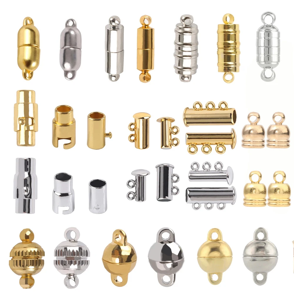 Cierre Magnético Fuerte Para Collares O Pulseras - Conector Fácil De Usar, Color Plata U Oro
