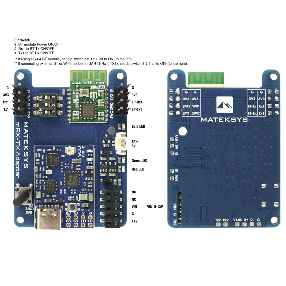 Module TX/RX mLRS LoRa 2.4GHz 30dBm pour radio télécommandée drone
