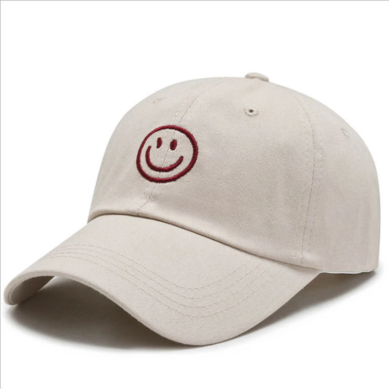 Sun Hats Ladies Baseball Caps 1pc Smile Face Baseball Cap Lettering Embroidery Cap Sunscreen Hat Light Weight Adjustable Hat for Daily Use