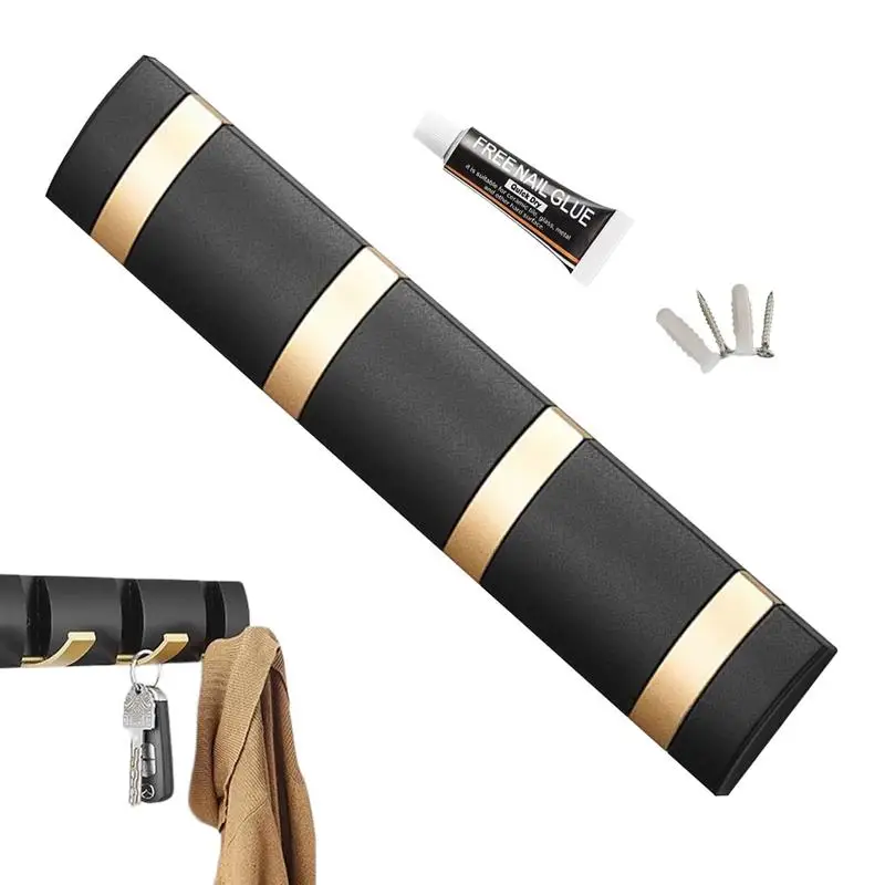 

Wall Mounted Coat Rack Floating Rack Aluminum Coat Hanger Space Saving Wall Hangers Hook Rail for Coats Hats Scarves Umbrella Ke