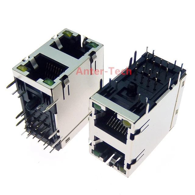 Network Adapter  Connectors - Rj45 Connector Double-layer Socket Pcb  Adapter Plug - Aliexpress