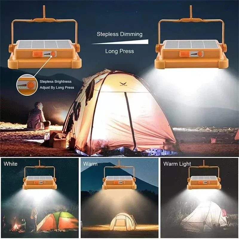 LED Solar FloodLight Rechargeable Waterproof Emergency Lighting Outdoor Waterpro