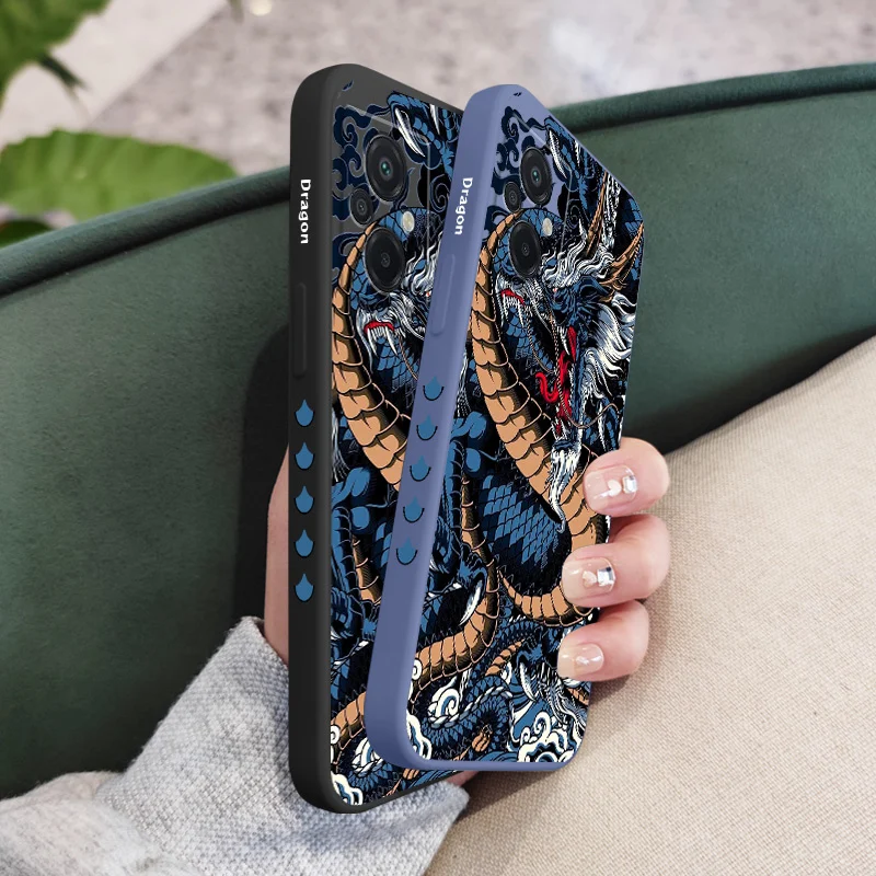 Фото Чехол для телефона Roaring Dragon для Xiaomi Poco M6, X6, F6, M5, M5S, F5, X5, F4, X4, M4, F3, X3, M3, F2, X2 Pro, C40, 4G, 5G GT, жидкий силиконовый чехол №5