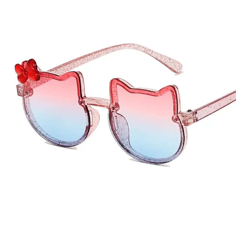 Kids Cartoon Sunglasses Cat Eye Bowknot Ocean Color Sun Glasses Girls Boy Children Outdoor Round Polarized UV400 Eyewear kids sunglasses children sunglasses