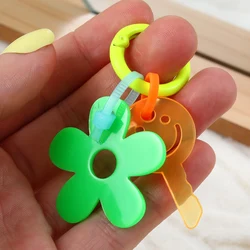 Retro Smile Face Flower Acrylic Keychain | Cute Charm for Bags & Backpacks | Back to School Accessory Gift (F400)