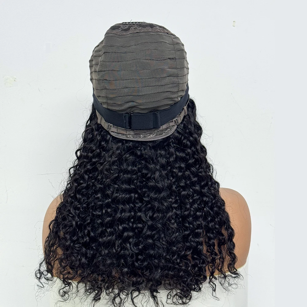 250% Density Human Hair Wigs Water Wave Curly 4x4 Lace Closure Transparent Lace Closure Wig Curly Hair Wig for Black Women