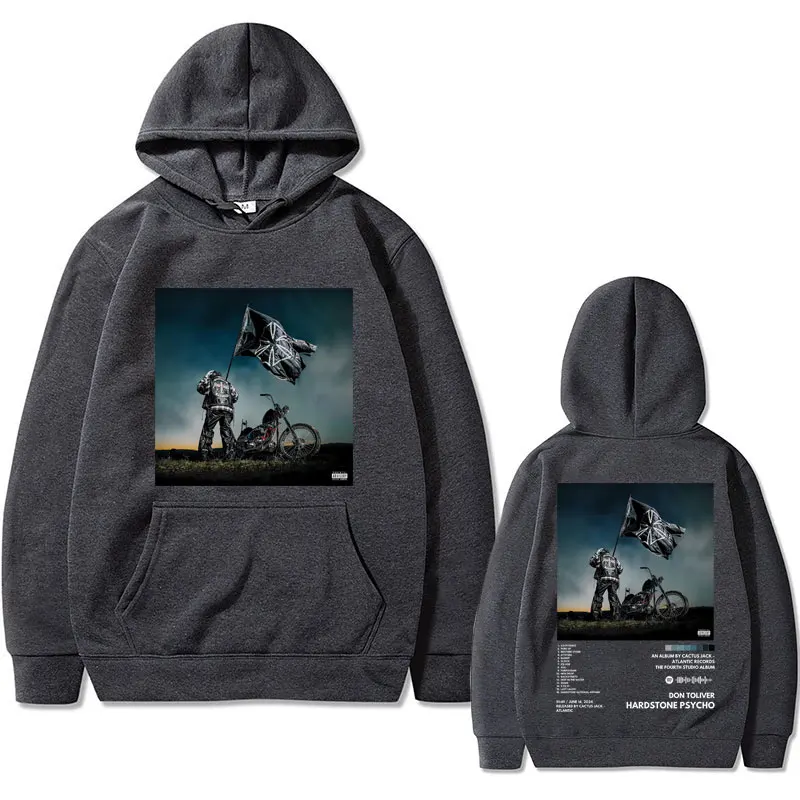 Rapper Don Toliver Hardstone Psycho Album Double Sided Graphic Hoodie Male Fashion Sweatshirt Men Women Vintage Fleece Hoodies