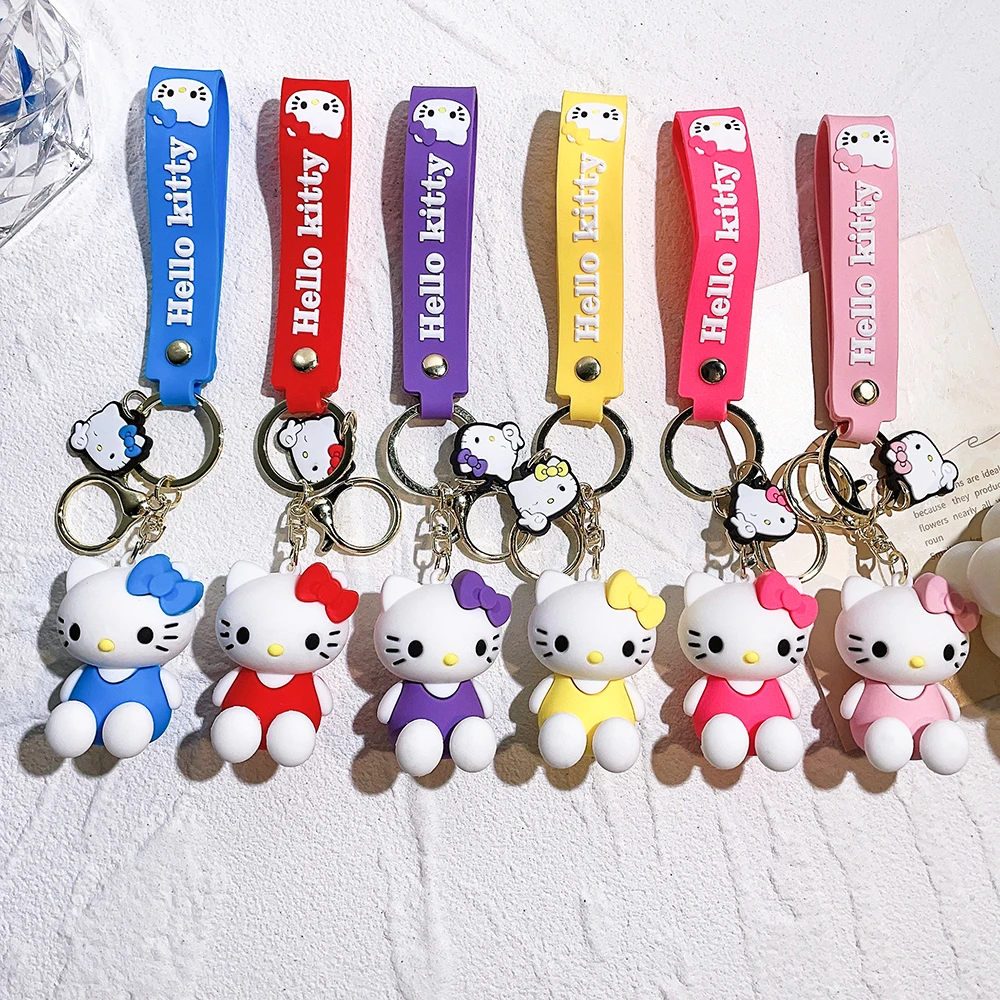 

Sanrio Hello Kitty Keychain Cute Cartoon Melody Kuromi Cinnamoroll Doll Pendant Decoration Keyring Jewelry Girl&Child Gifts Toy