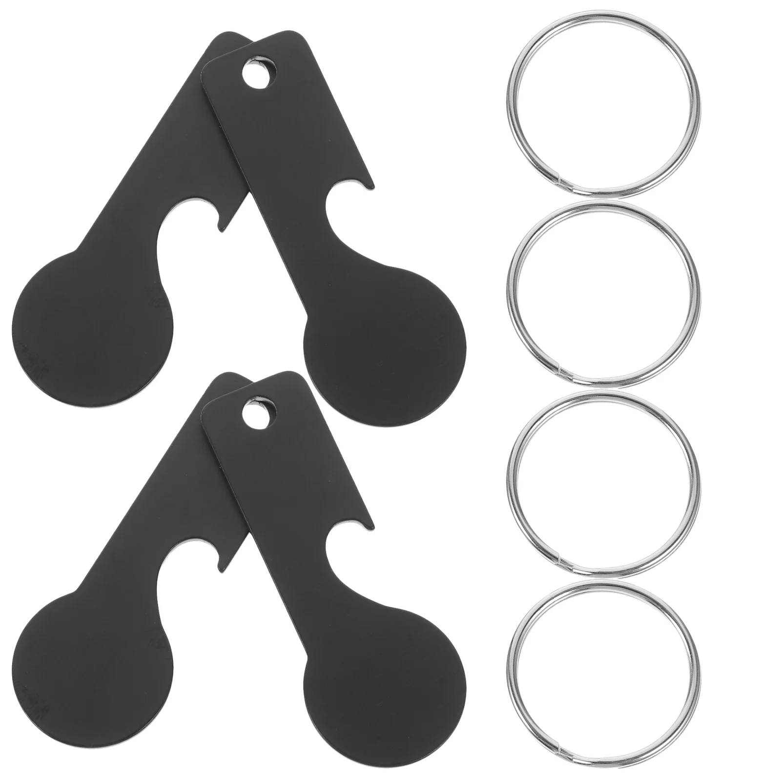 Stainless Steel Black Trolley Token Keychain for Shopping Carts