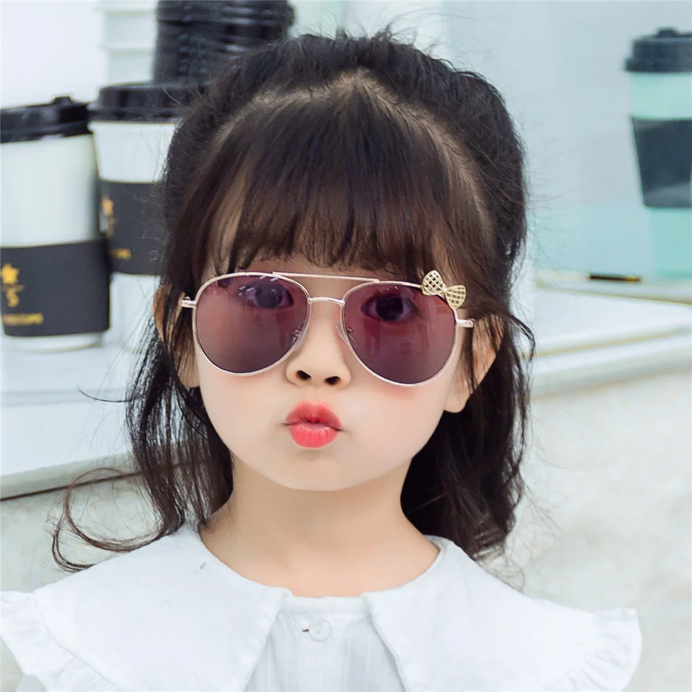 Kids Sunglasses Metal Frame Bow Children Sun Glasses Fashion Gilrs Outdoor Goggles Party Eyewear Cute Style Eyeglasses_voghion.com