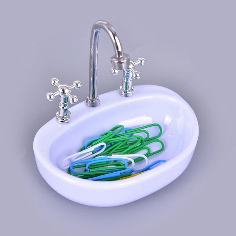 Paper Clip Magnetics Paper Clip Dispenser Faucet Sink Design Stationery Dollhouse Decor for Paperclips Staples Push Pins Hairclips 24BB