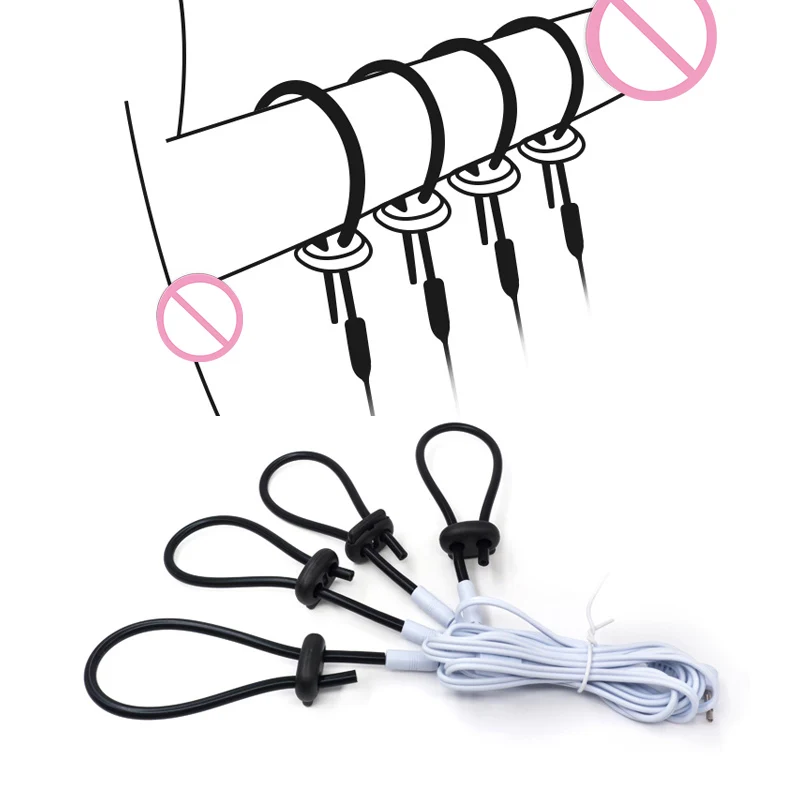 E stim Electrosex Penis Cock Ring Chastity Cage ,Electric Shocker Estim Cockring, Electrostimulation Glans Trainer Male Sex Toy