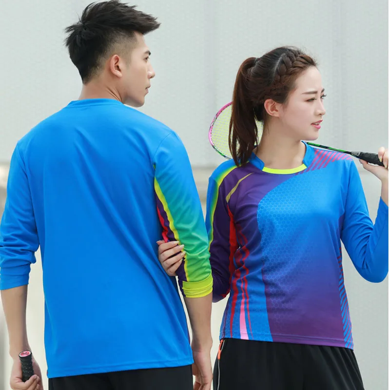 New long-sleeved badminton wear shirt men/women,autumn winter sports clothes quick-dry table tennis shirts,tennis shirts